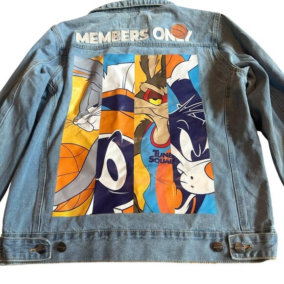 Members Only Looney Tunes Space Jam A New Legacy Denim Jacket Size Large NWT - Picture 11 of 15